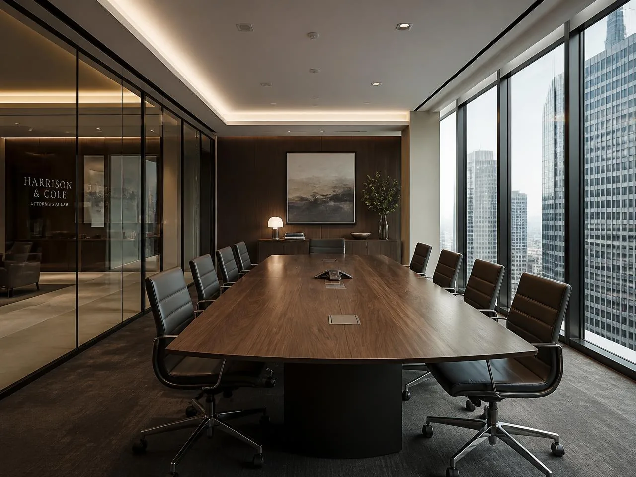 Law firm cleaning NYC — executive conference room cleaned and detailed for client meetings
